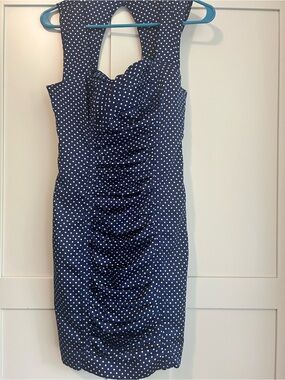 Guess | Dresses | Guess Blue And White Polka Dot Silk Dress Size 2